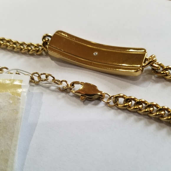 Michael Kors Bracelet Logo Plaque Chain Link Rose Gold Plate Stainless Steel NWT - Picture 6 of 15